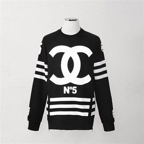 men's chanel hoodie|Chanel sweater black and white.